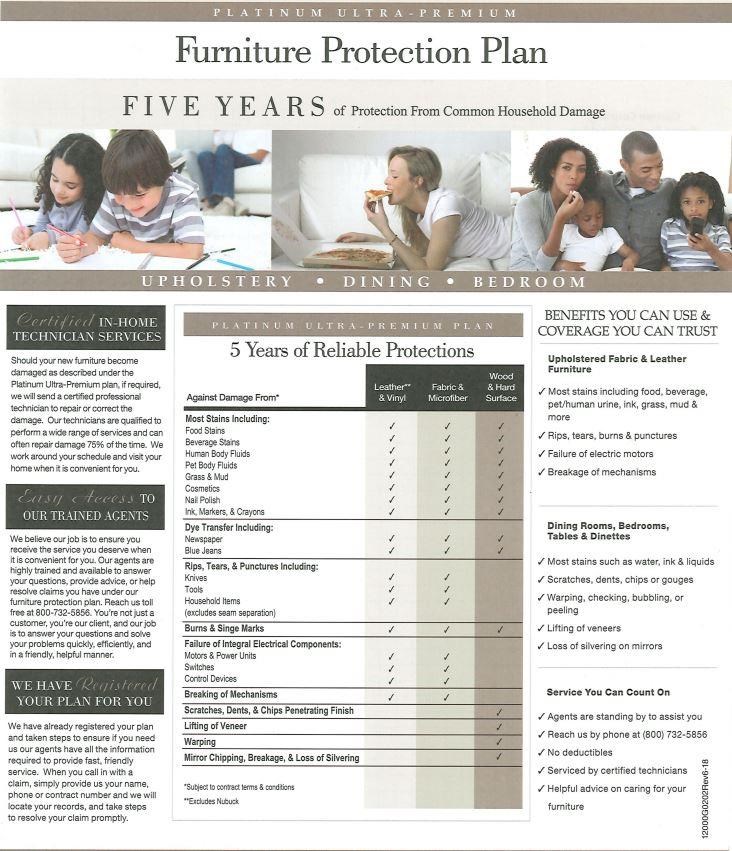 Sprintz Furniture Platinum Protection 5 Year Protection Coverage (5500